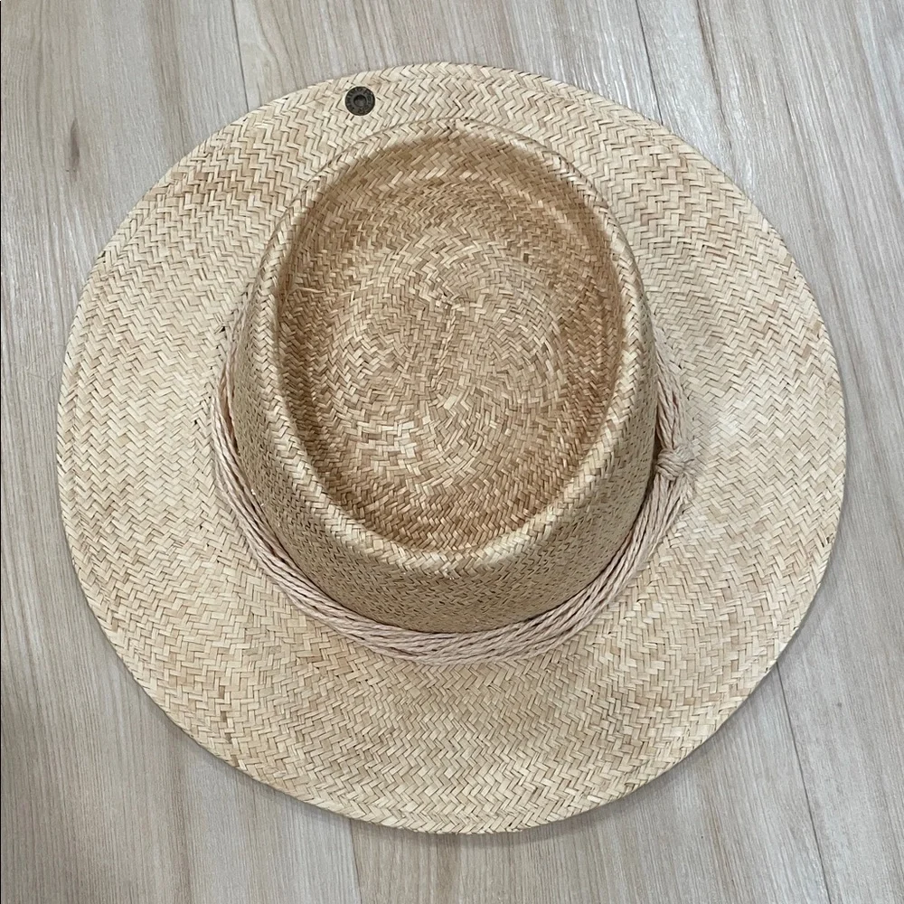 Perfect summer straw hat!Peter Grimm Straw Fedora Hat with Dark Brown Inner Band - Picture 1 of 5